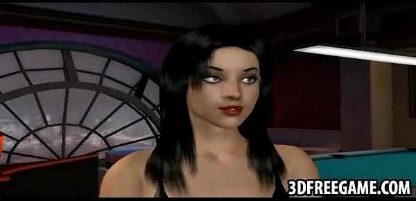Two hot 3d sluts suck a guys cock in the night club